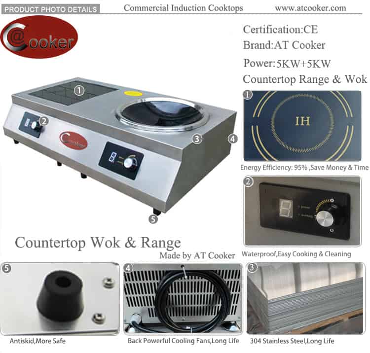 Factory Kitchen Concave Stove 3500W Knob Control Wok Commercial